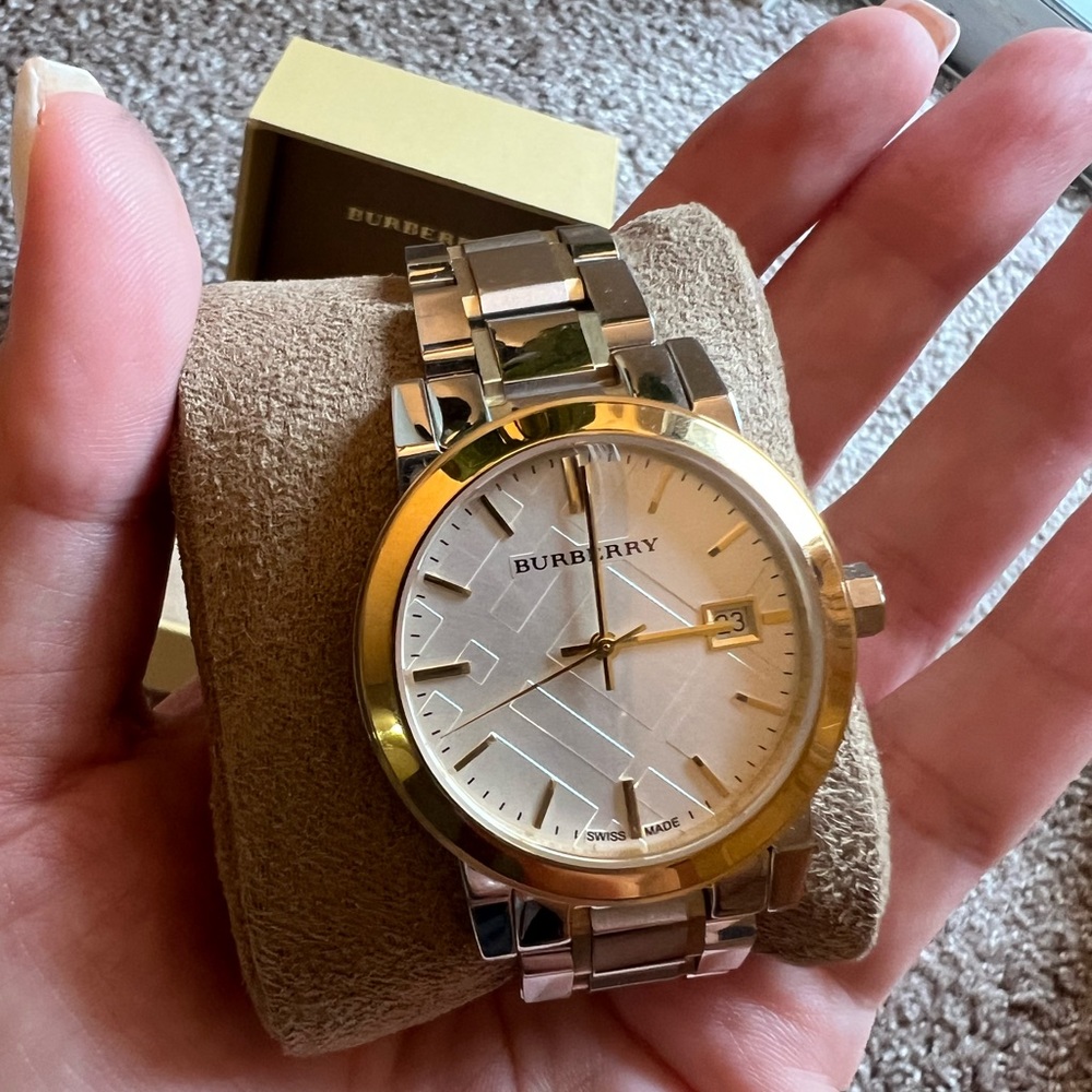 BURBERRY TWO TONE CHECK WATCH